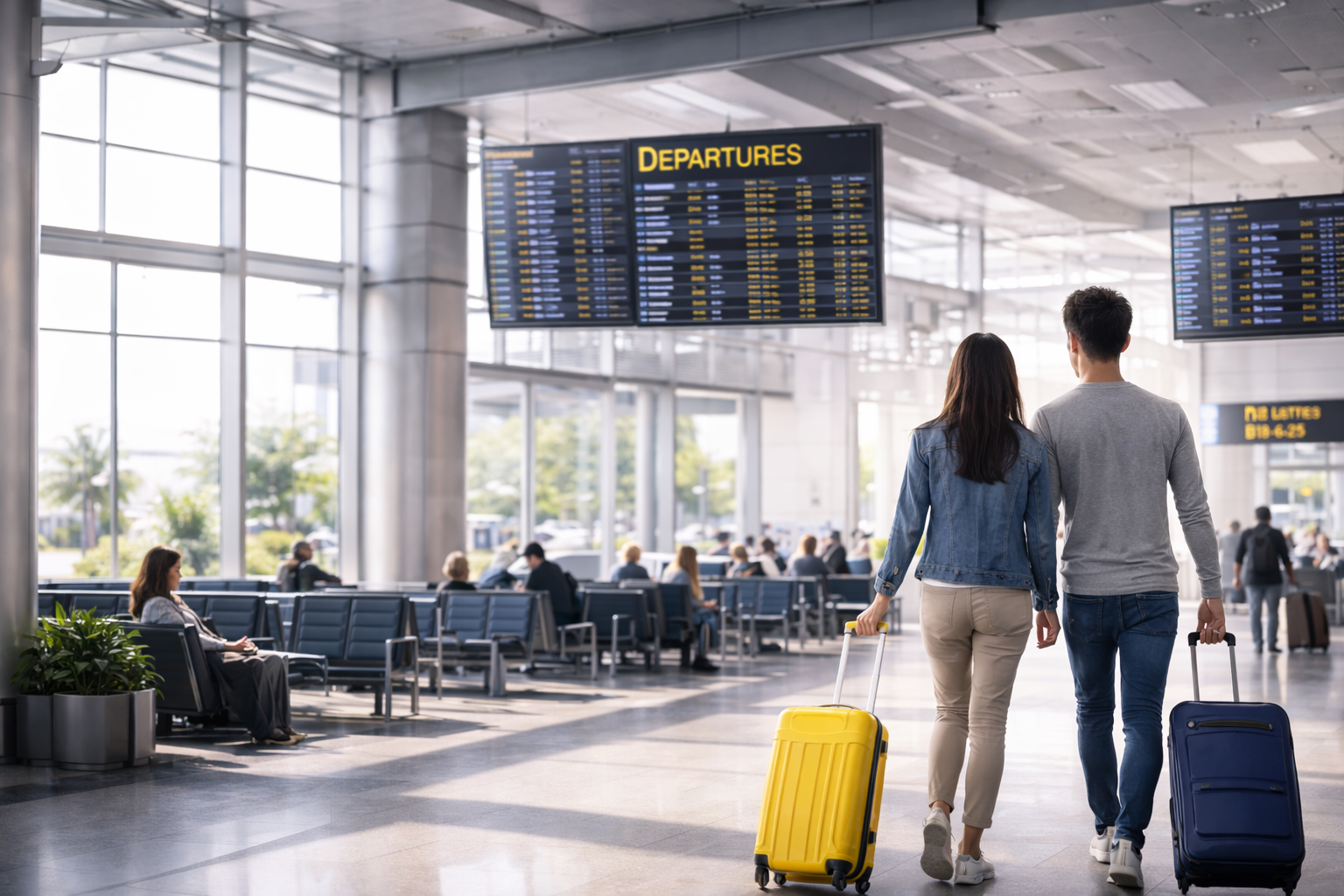 Compagnies sans limite officielle de poids bagage cabine 2026 dans un terminal d’aéroport moderne
