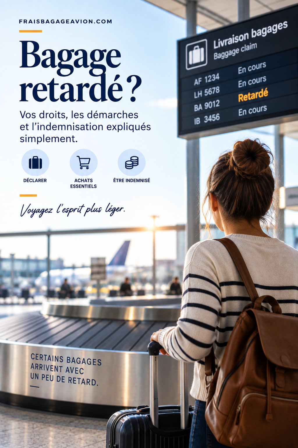 Bagage retardé à l'aéroport : démarches, déclaration, remboursement et indemnisation en 2026