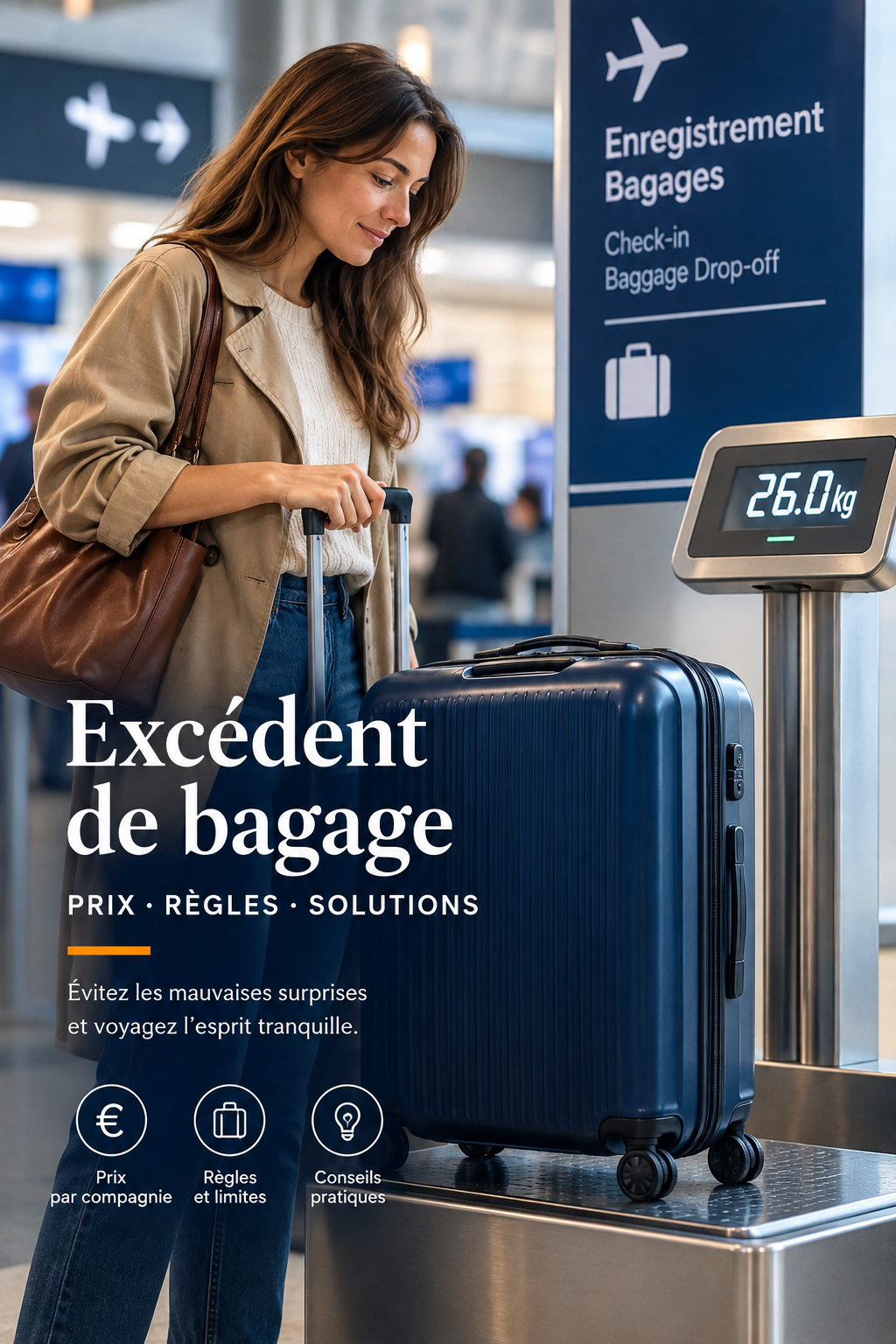 Excédent de bagage : valise trop lourde, kilos en trop et frais de surpoids en avion
