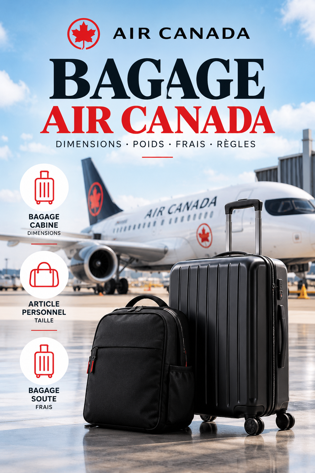 Bagage Air Canada : dimensions cabine, poids en soute et règles
