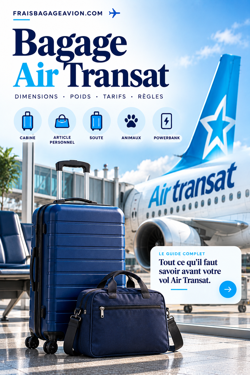 Bagage Air Transat : dimensions, poids, tarifs et règles