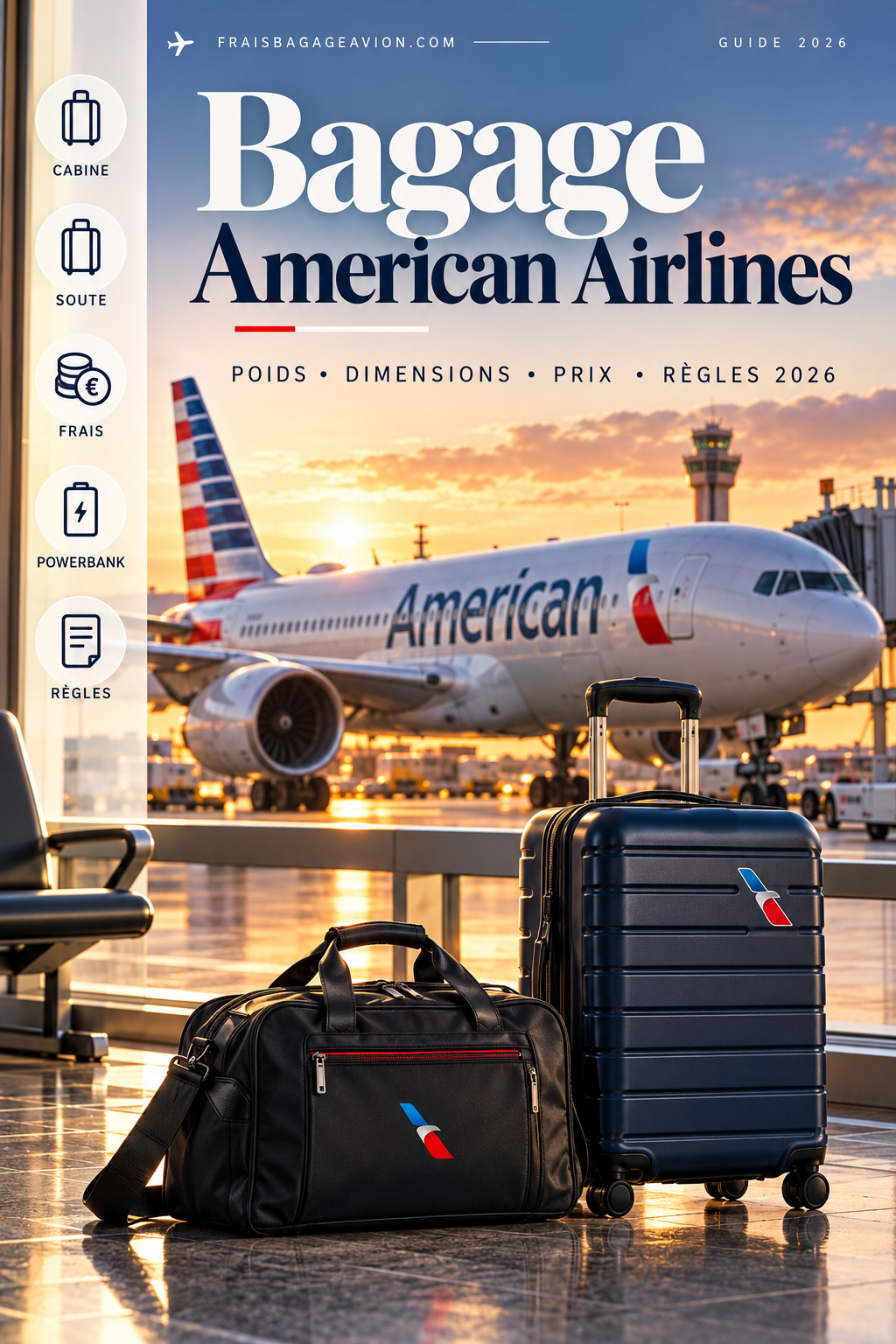 Bagage American Airlines : poids, dimensions, prix et règles 2026