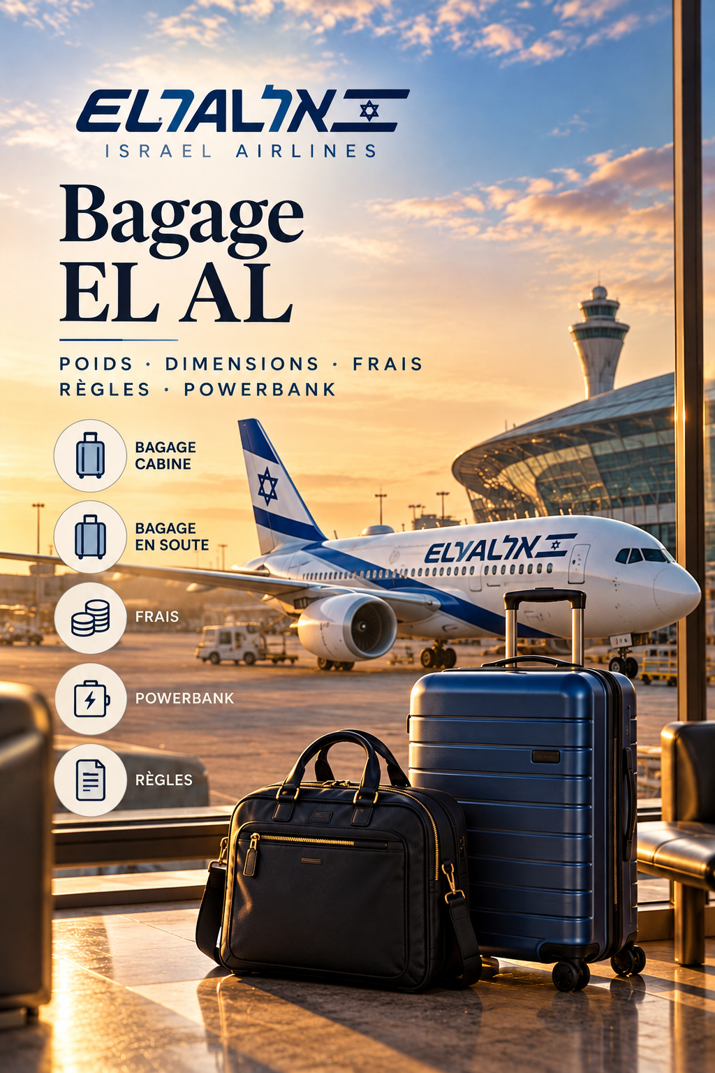 Bagage EL AL : poids cabine, dimensions et franchise bagage en soute